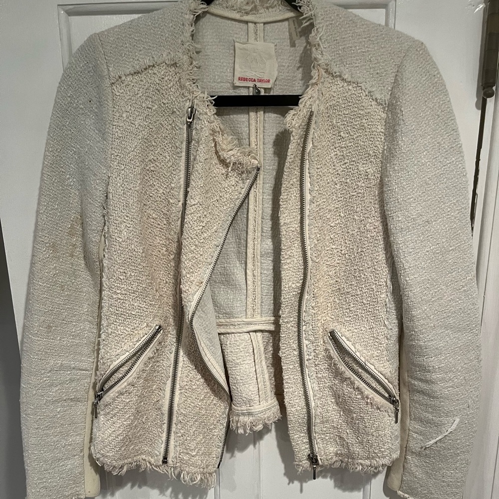 Rebecca Taylor cream tweed jacket